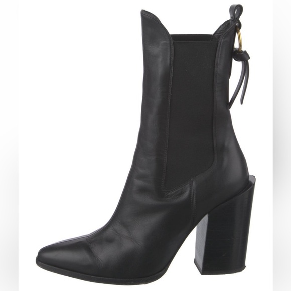 FRAME Le Manhattan Pointed Toe Chelsea Boot bootie black leather 10 - Picture 3 of 7